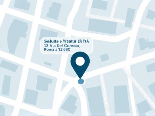 Mappa che indica la posizione della sede di Salute e Vitalità a Roma.